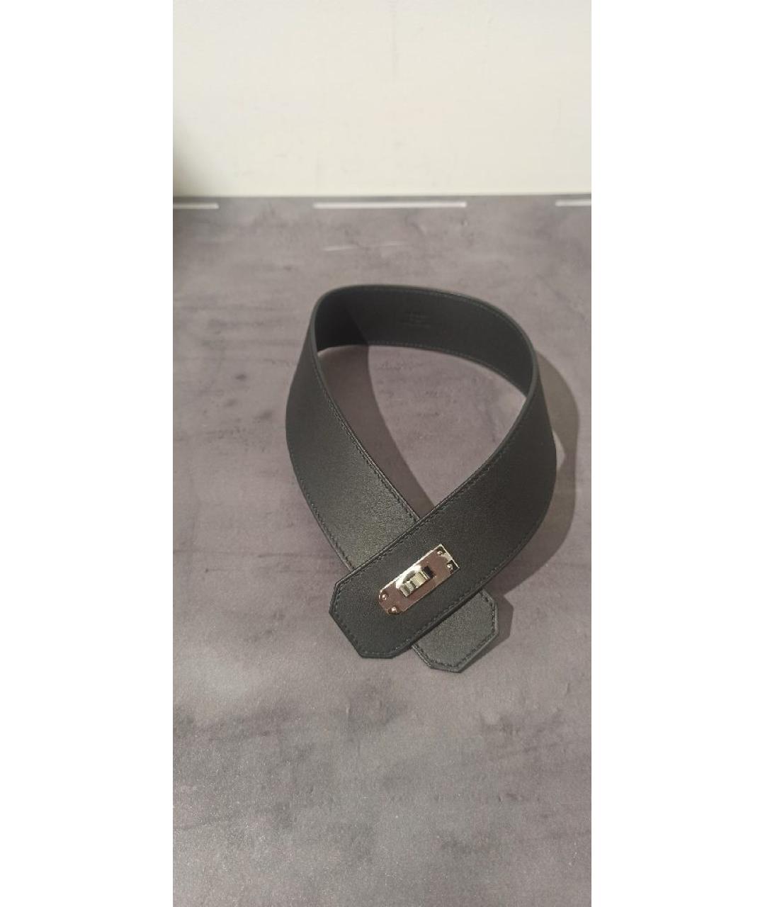 HERMES Черный кожаный чокер, фото 3