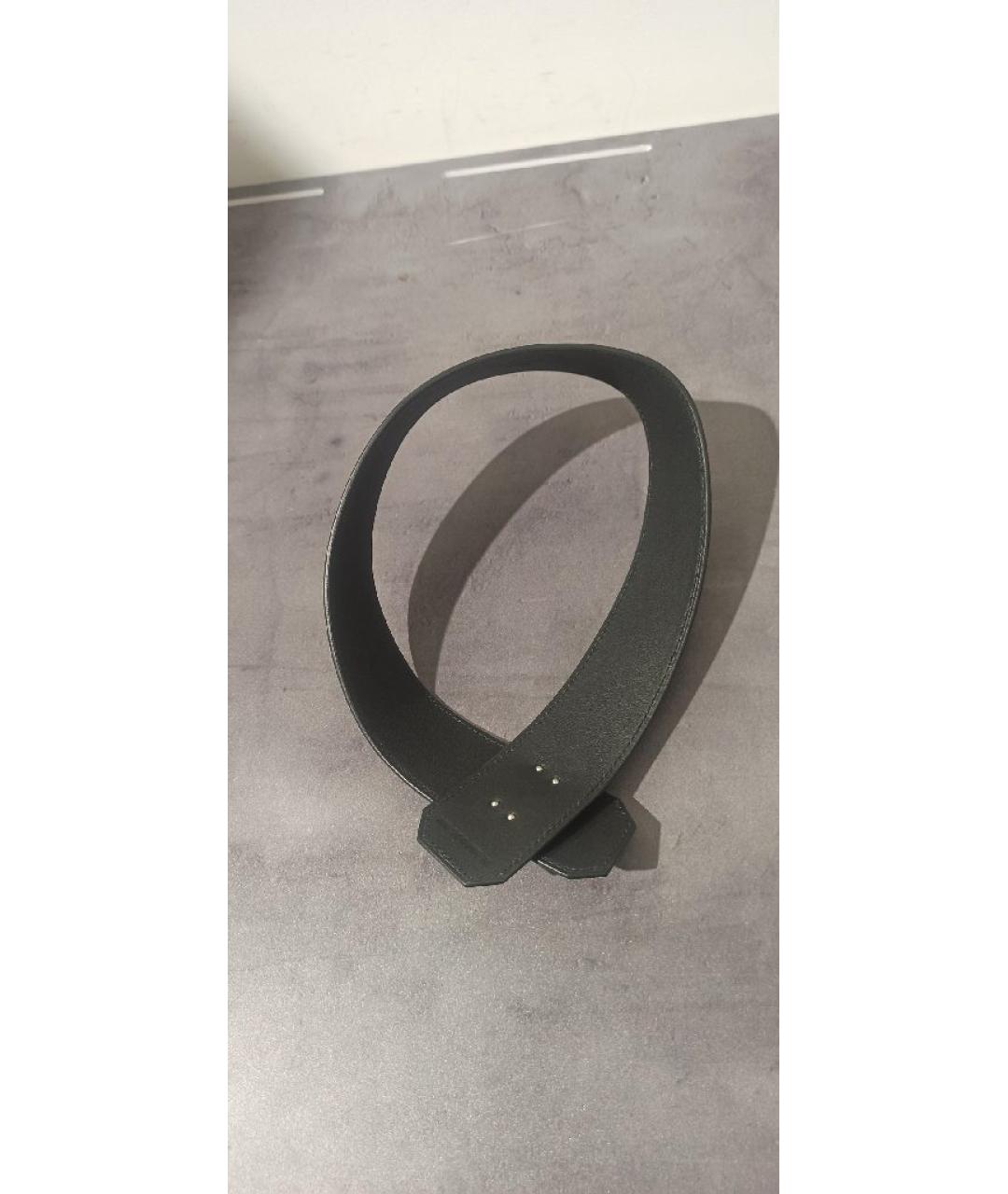 HERMES Черный кожаный чокер, фото 4