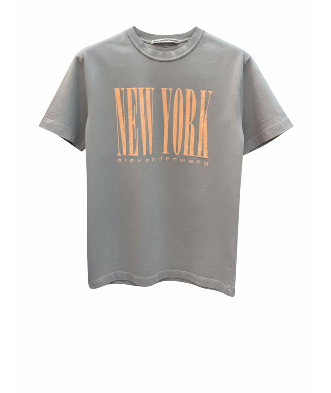 ALEXANDER WANG Серая хлопковая футболка, фото 1