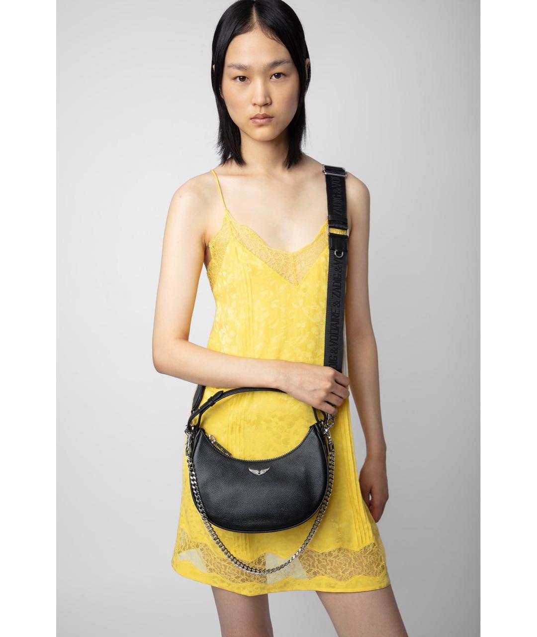 ZADIG & VOLTAIRE Черная кожаная сумка с короткими ручками, фото 3