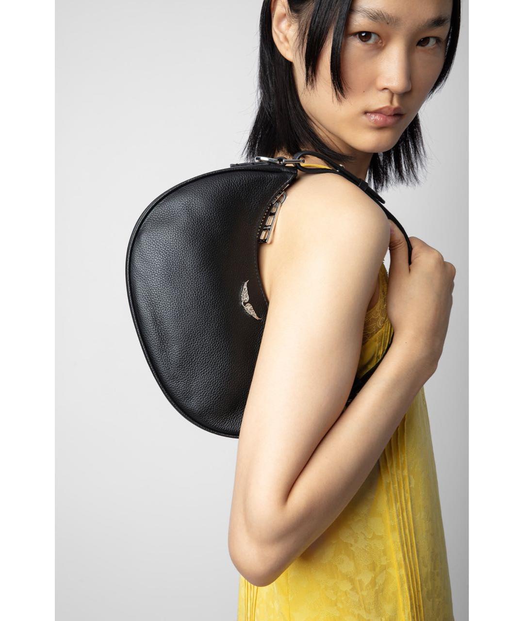 ZADIG & VOLTAIRE Черная кожаная сумка с короткими ручками, фото 4