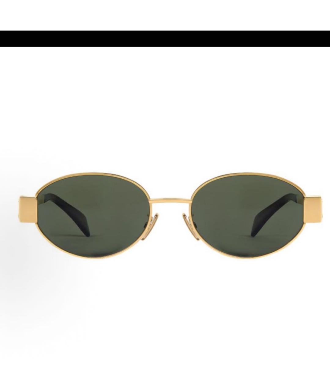 CELINE Золотые металлические солнцезащитные очки, фото 4