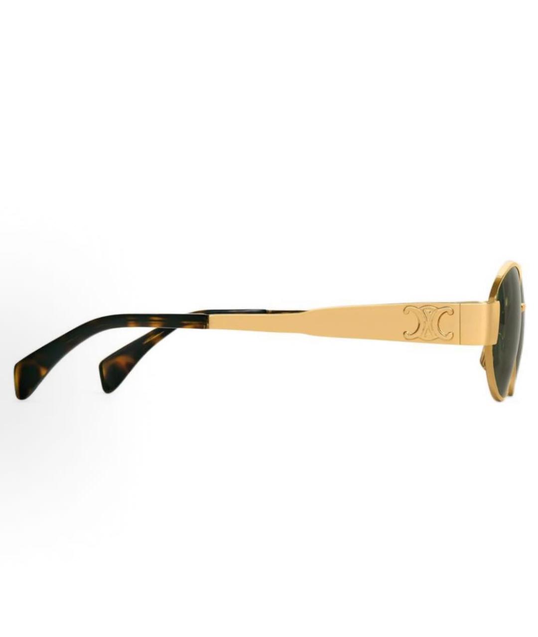 CELINE Золотые металлические солнцезащитные очки, фото 5