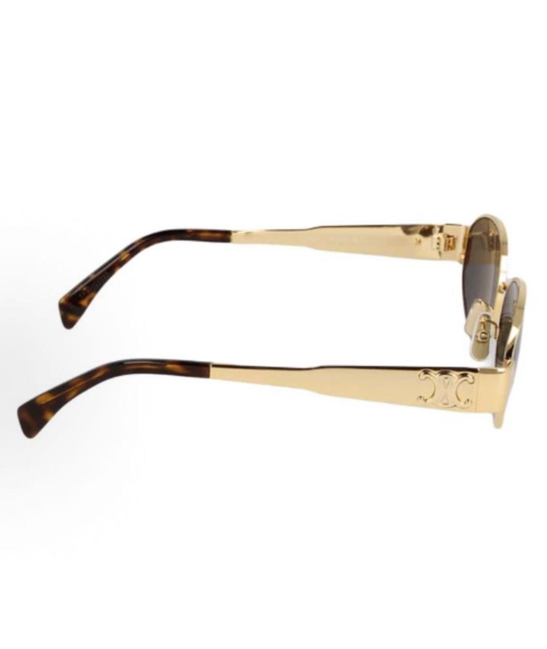 CELINE Золотые металлические солнцезащитные очки, фото 6
