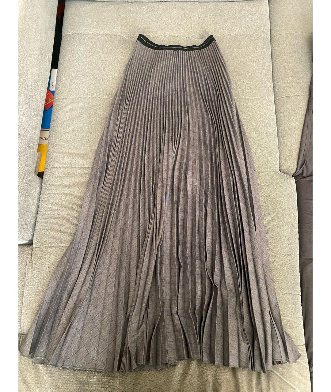 PRADA Серая полиэстеровая юбка макси, фото 2