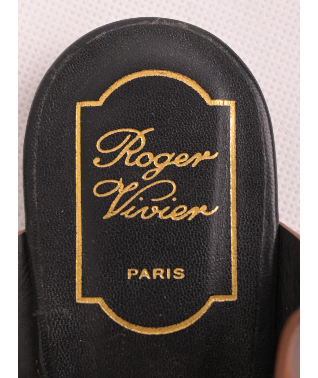 ROGER VIVIER Оранжевое кожаные сандалии, фото 3