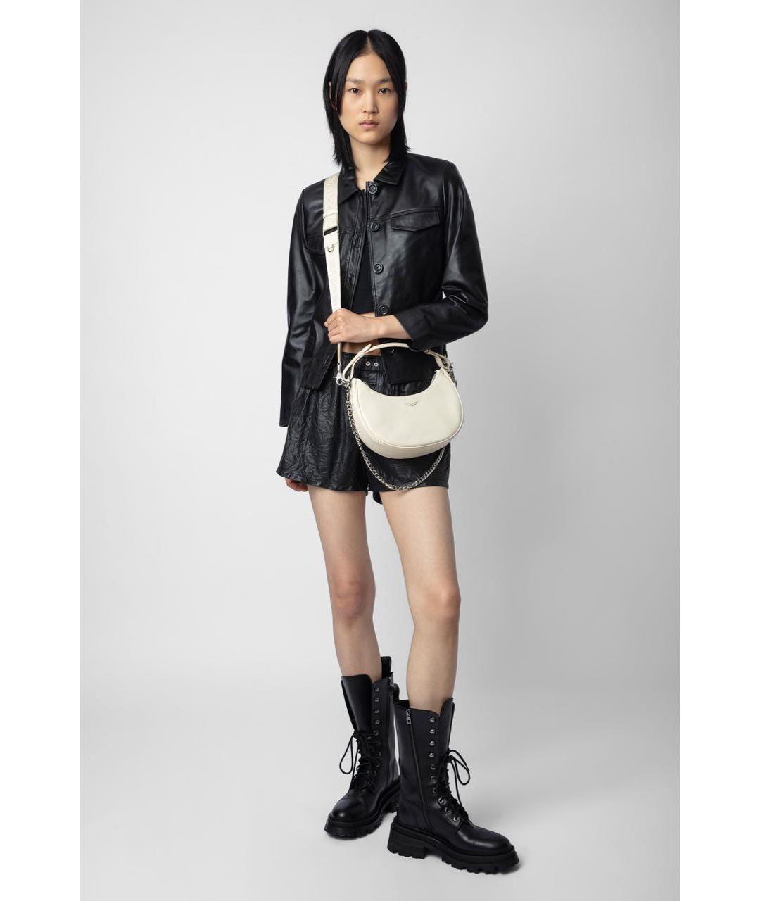 ZADIG & VOLTAIRE Белая кожаная сумка с короткими ручками, фото 3