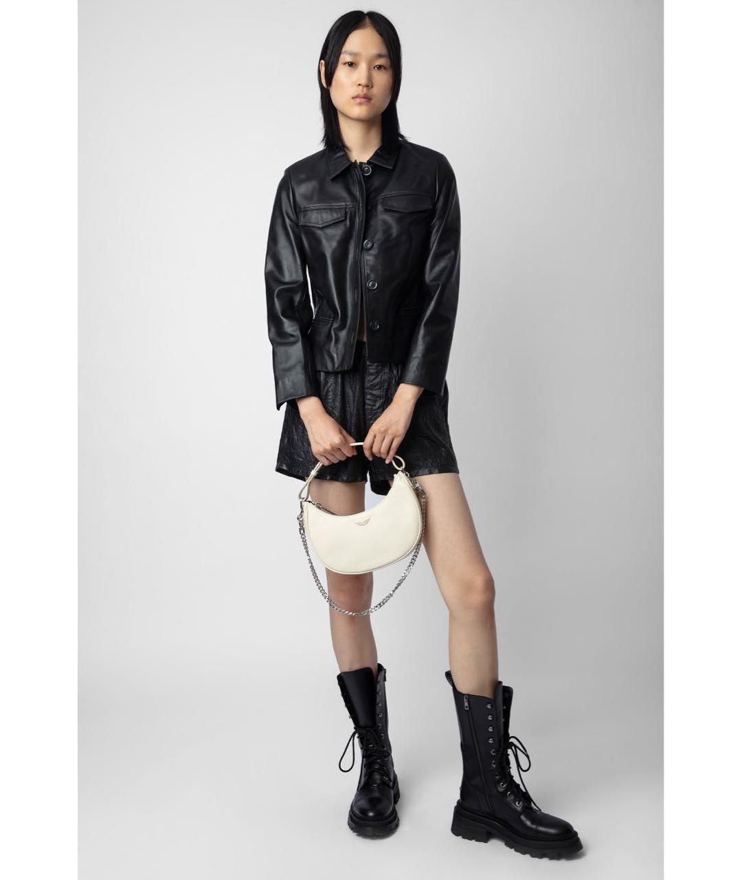 ZADIG & VOLTAIRE Белая кожаная сумка с короткими ручками, фото 4