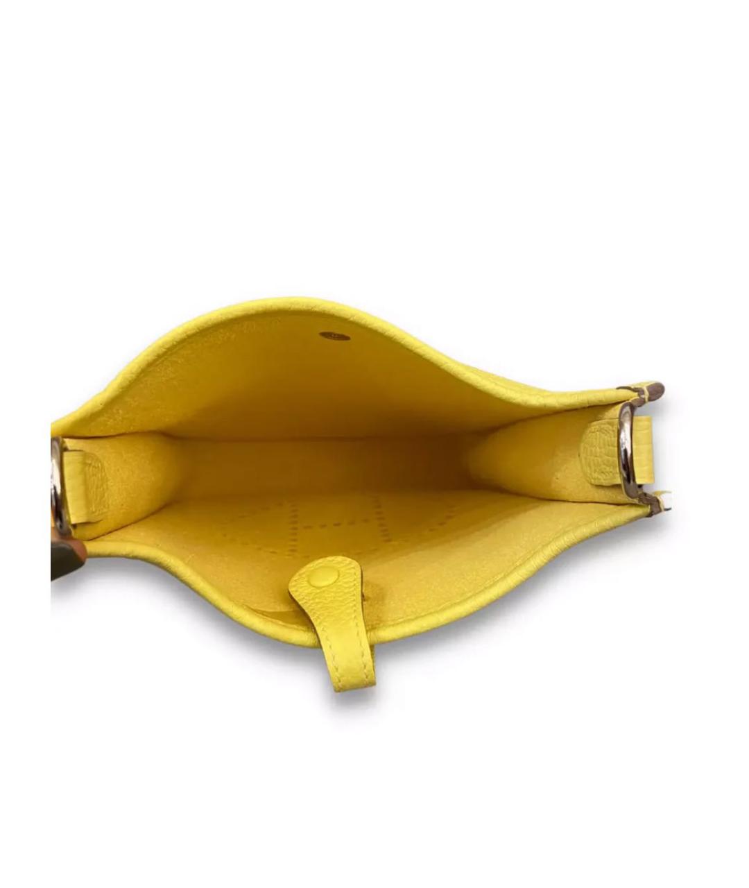 HERMES Желтая кожаная сумка через плечо, фото 3
