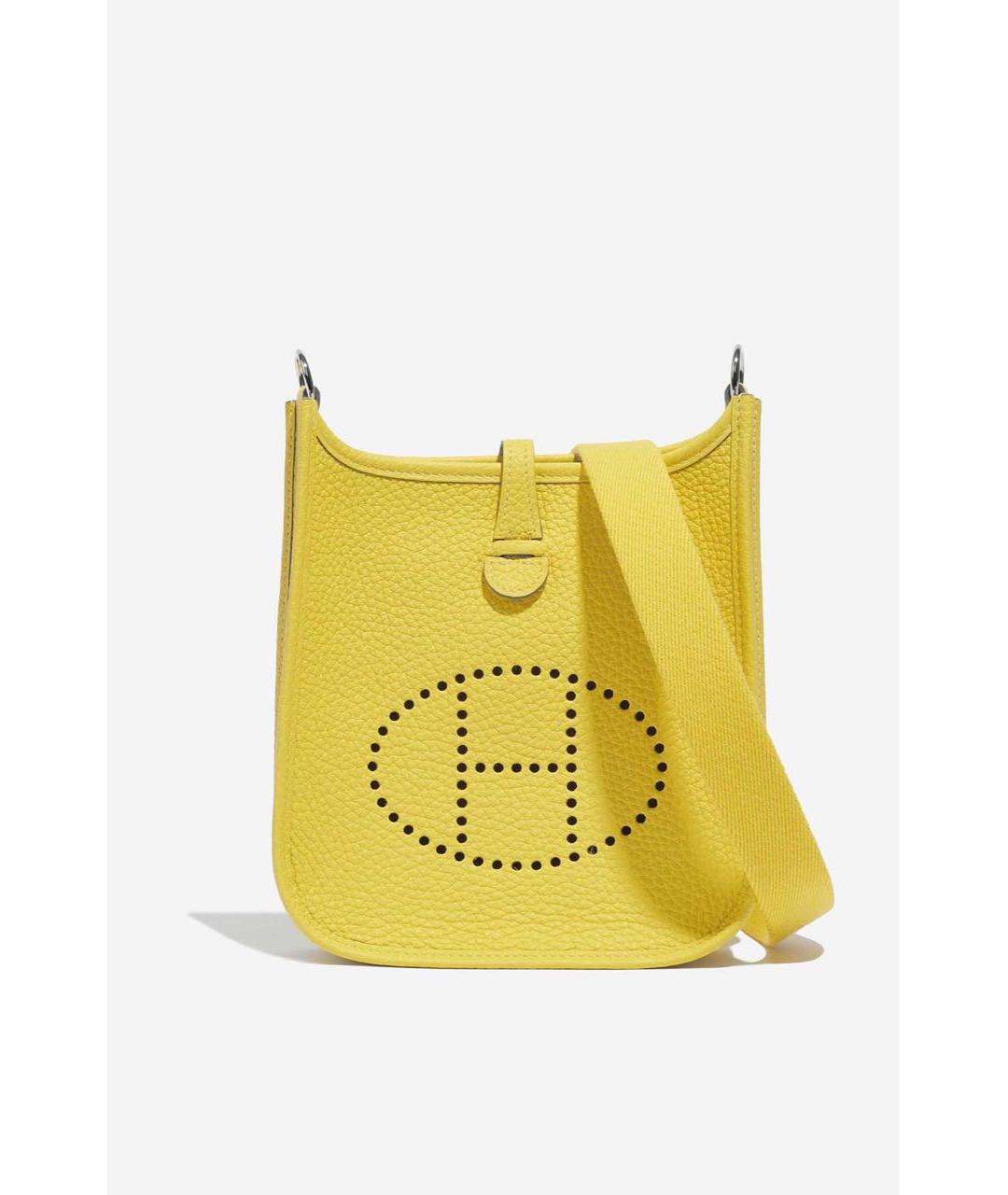 HERMES Желтая кожаная сумка через плечо, фото 4