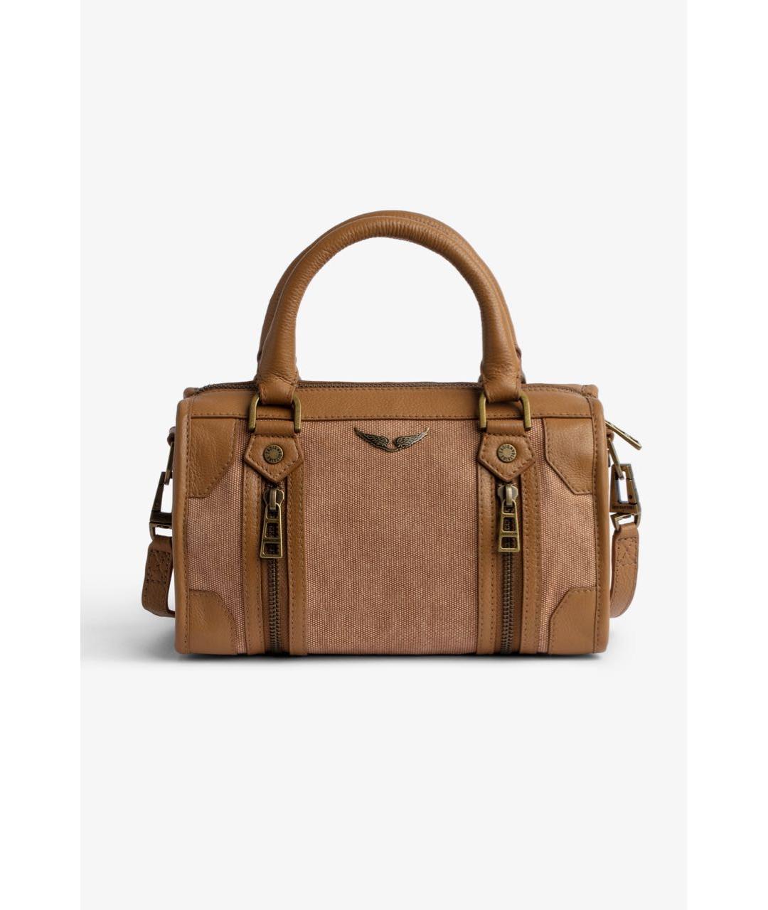 ZADIG & VOLTAIRE Коричневая кожаная сумка с короткими ручками, фото 4