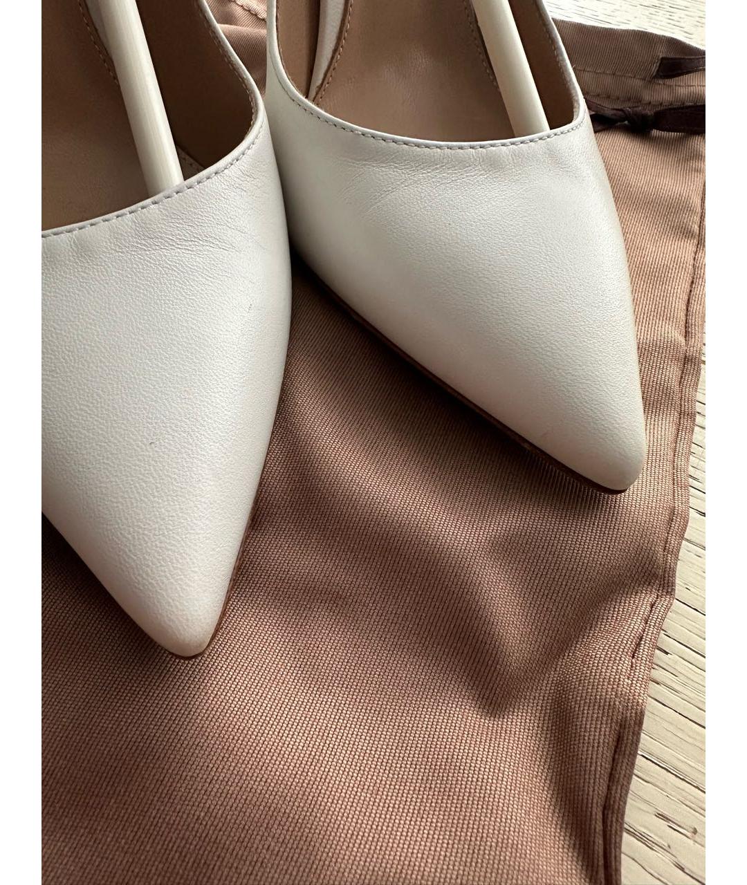 GIANVITO ROSSI Белые кожаные туфли, фото 3