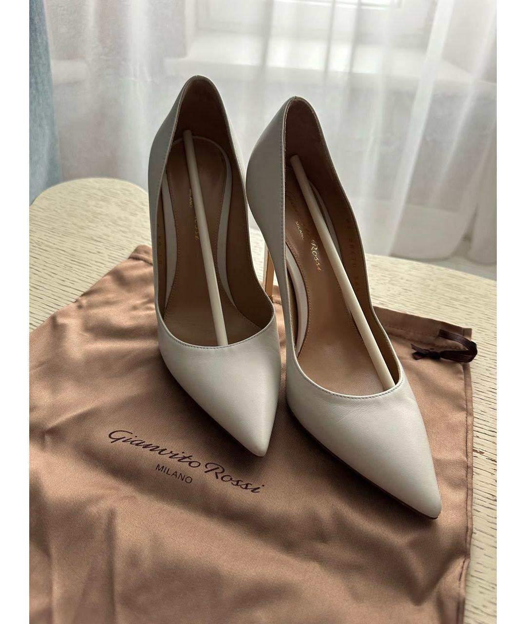 GIANVITO ROSSI Белые кожаные туфли, фото 2