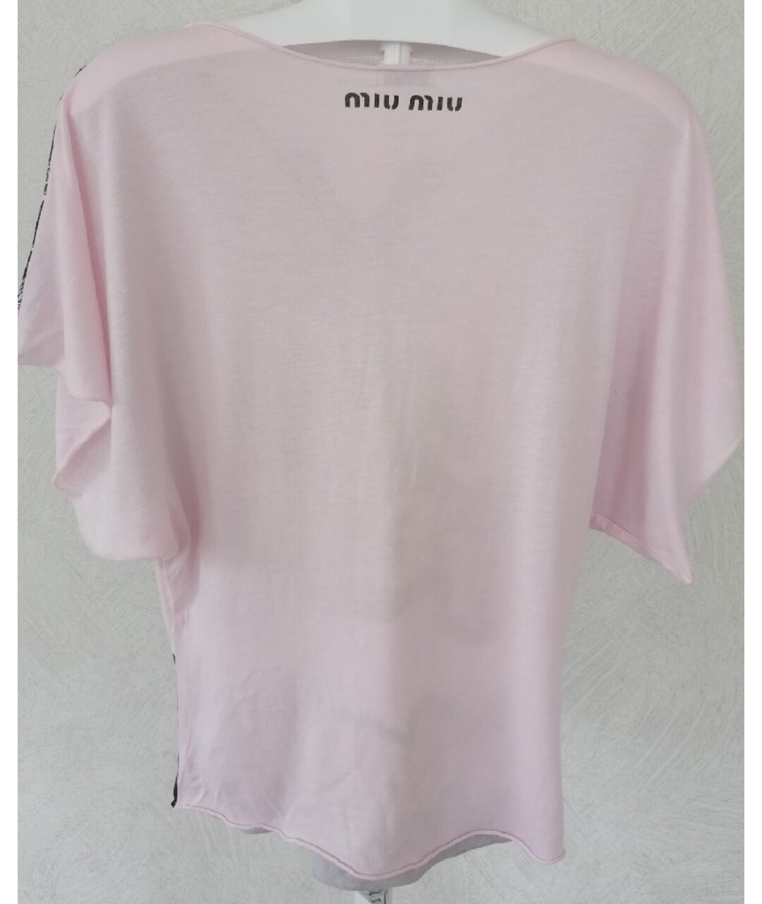 MIU MIU Розовая вискозная футболка, фото 4