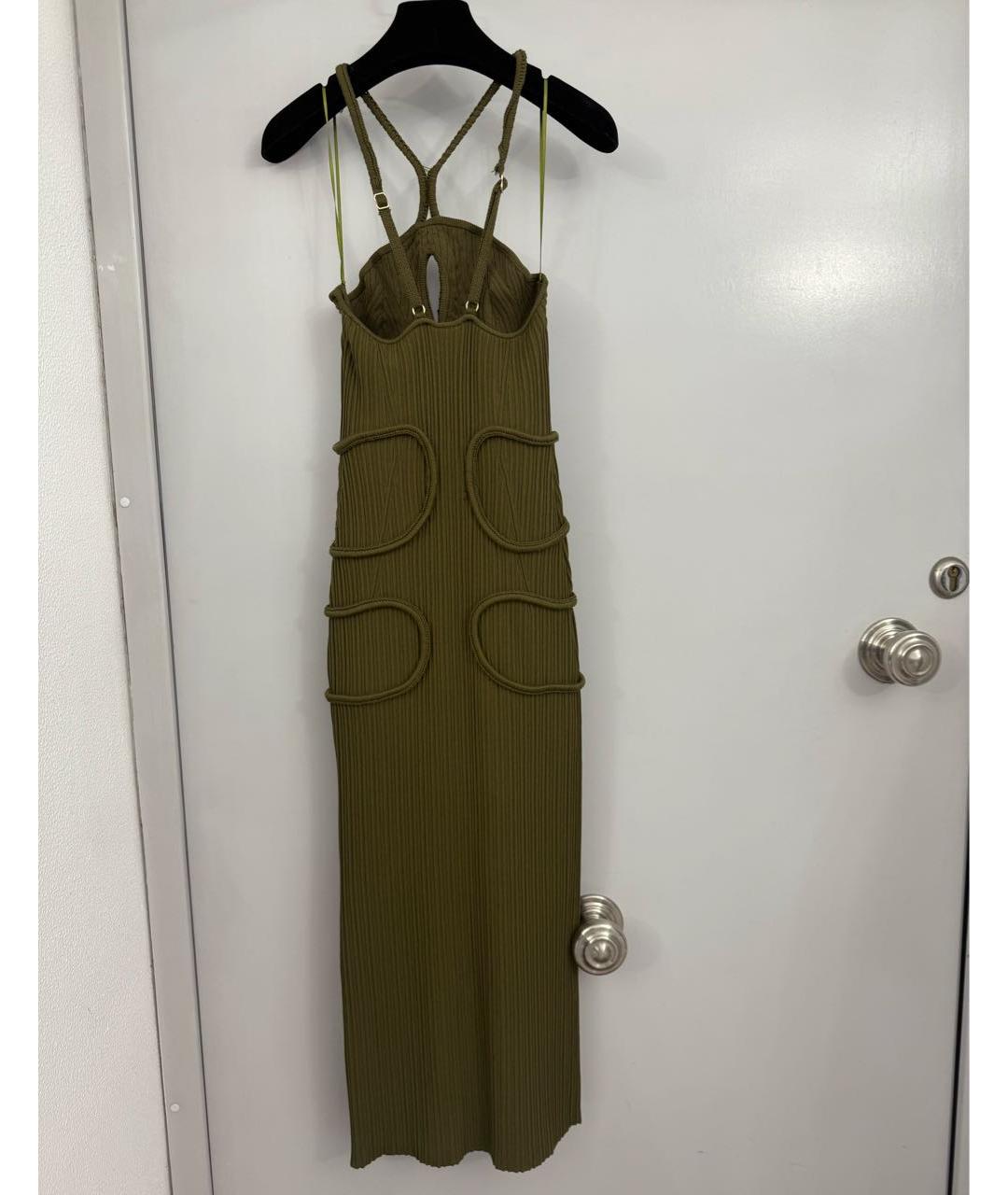CULT GAIA Хаки вискозное платье, фото 2