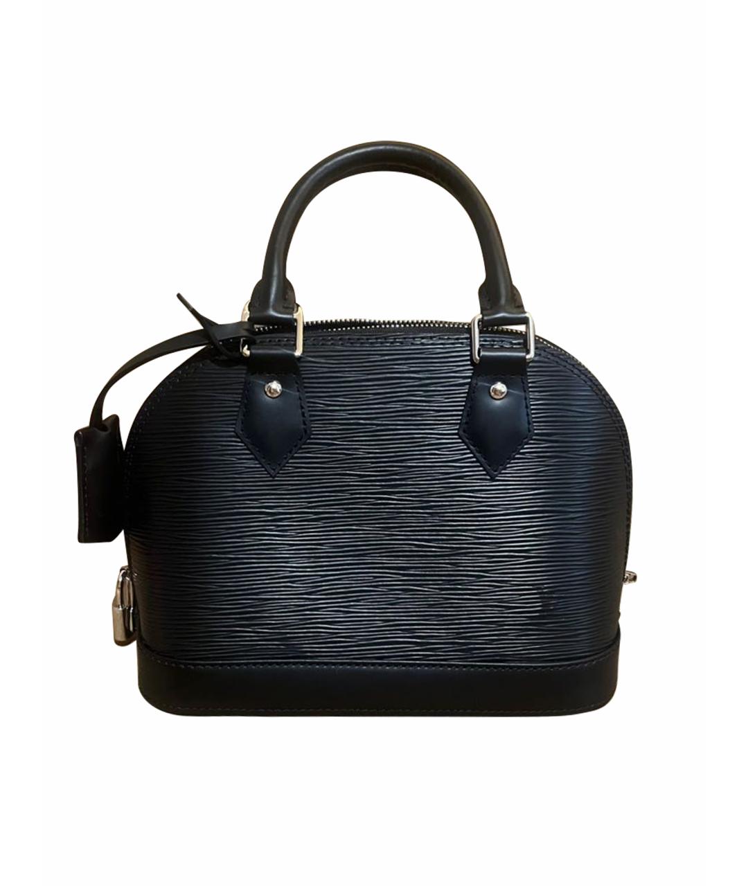 LOUIS VUITTON Черная кожаная сумка с короткими ручками, фото 6