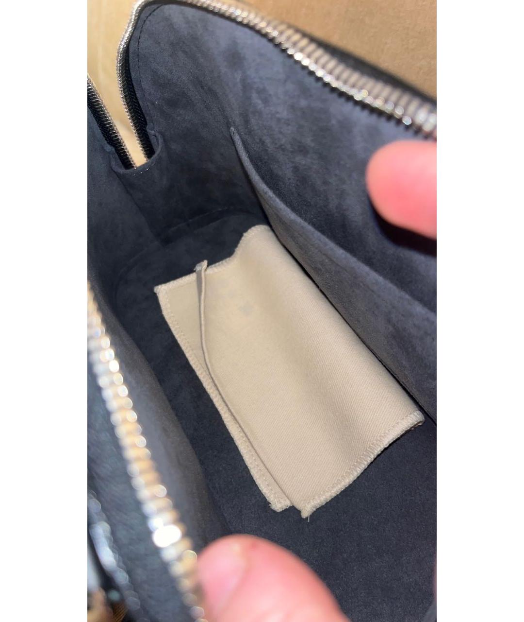 LOUIS VUITTON Черная кожаная сумка с короткими ручками, фото 4