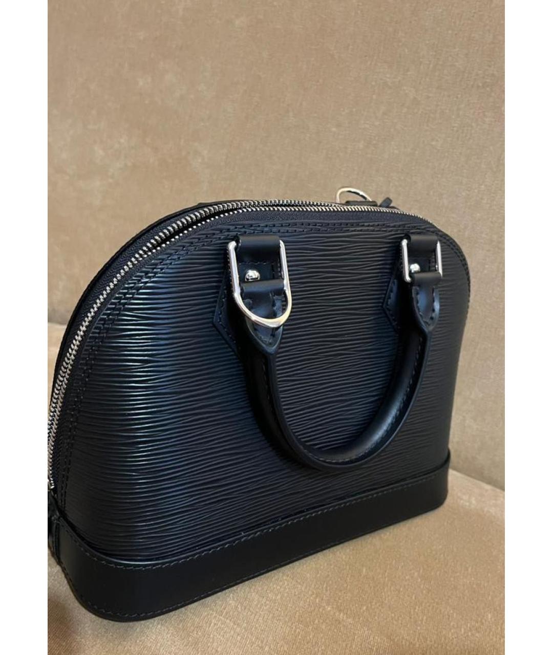 LOUIS VUITTON Черная кожаная сумка с короткими ручками, фото 2