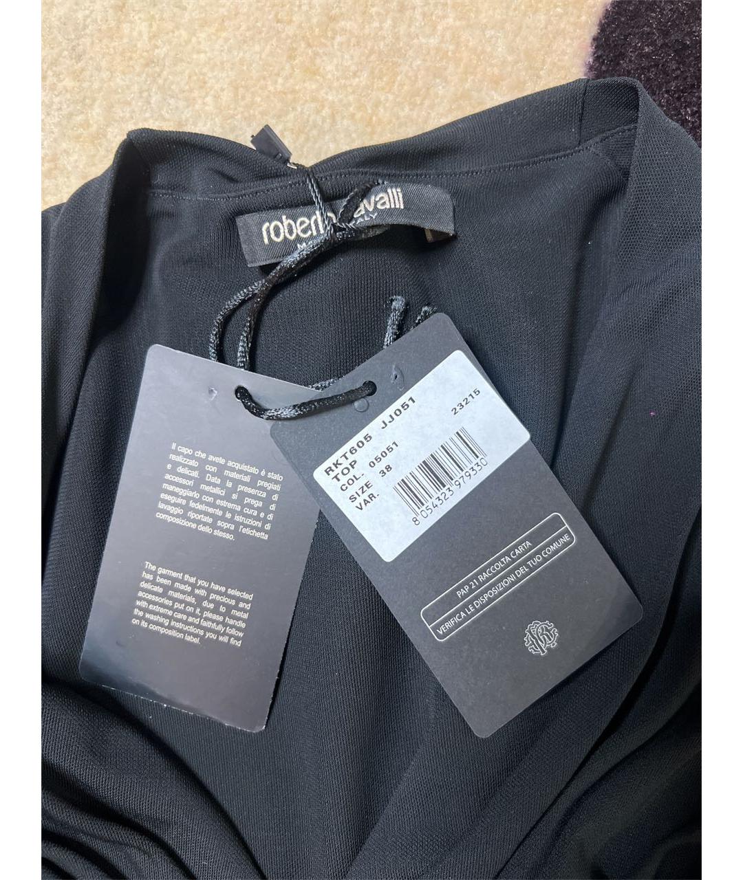 ROBERTO CAVALLI Черный вискозный джемпер / свитер, фото 3