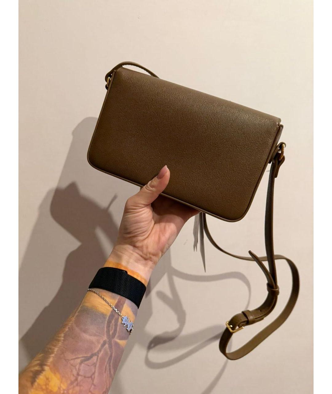 BURBERRY Коричневая кожаная сумка через плечо, фото 4