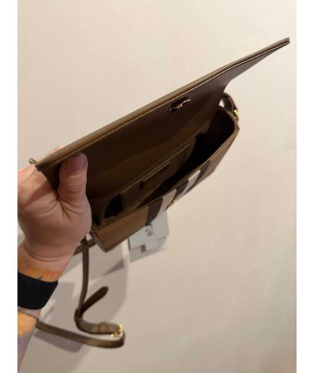 BURBERRY Коричневая кожаная сумка через плечо, фото 5
