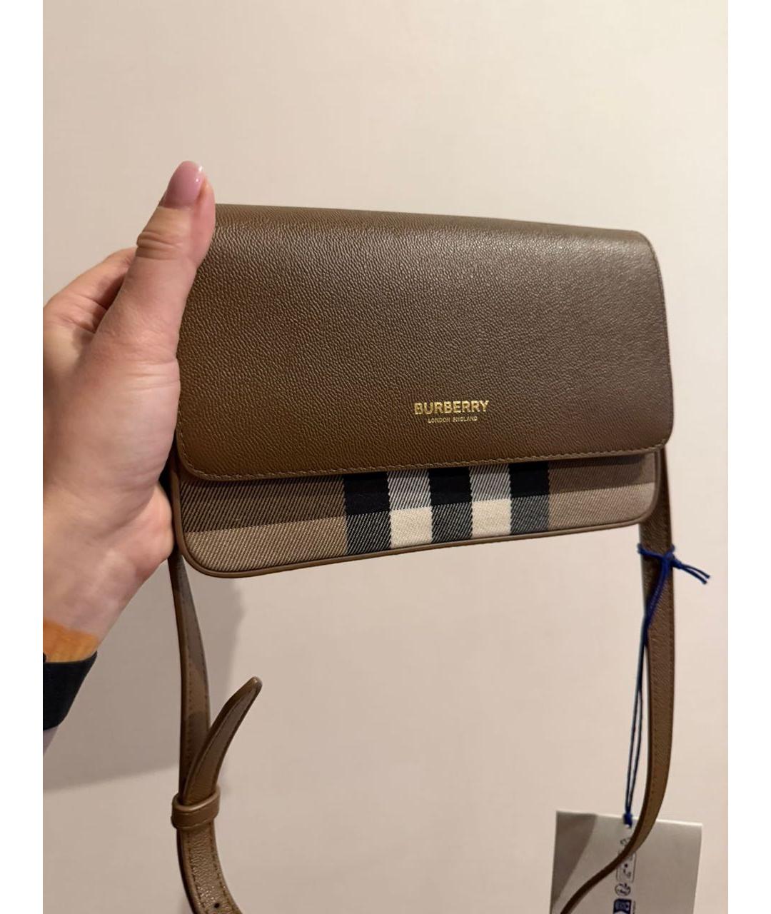 BURBERRY Коричневая кожаная сумка через плечо, фото 3