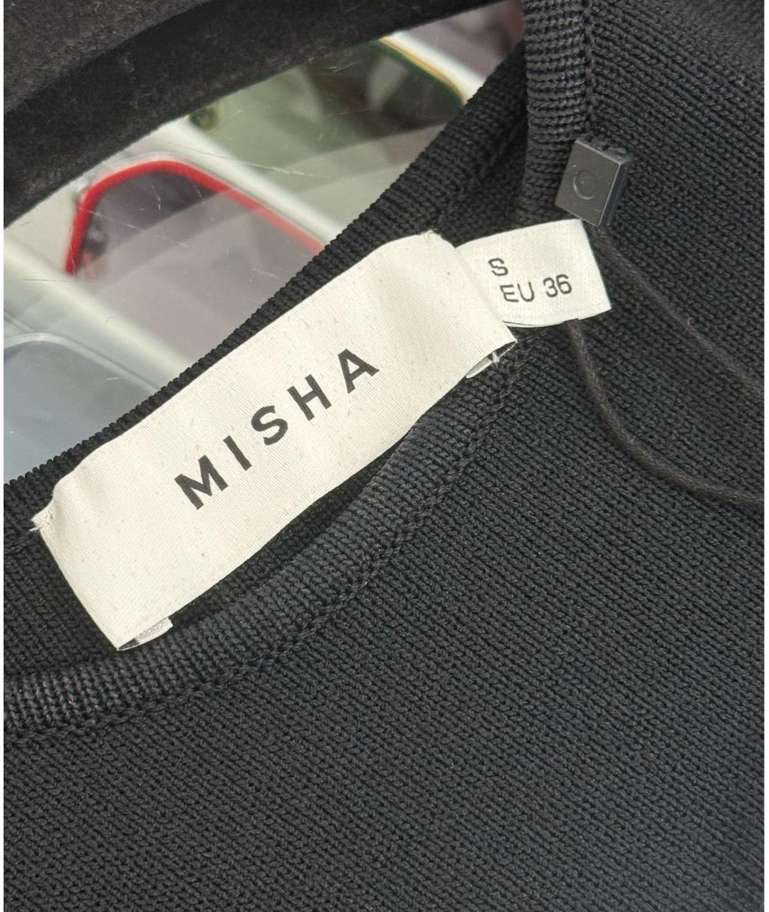 MISHA COLLECTION Черное вискозное повседневное платье, фото 4