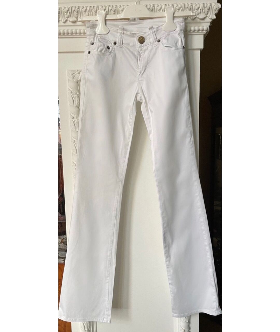 ICEBERG Белые хлопко-эластановые джинсы клеш, фото 5