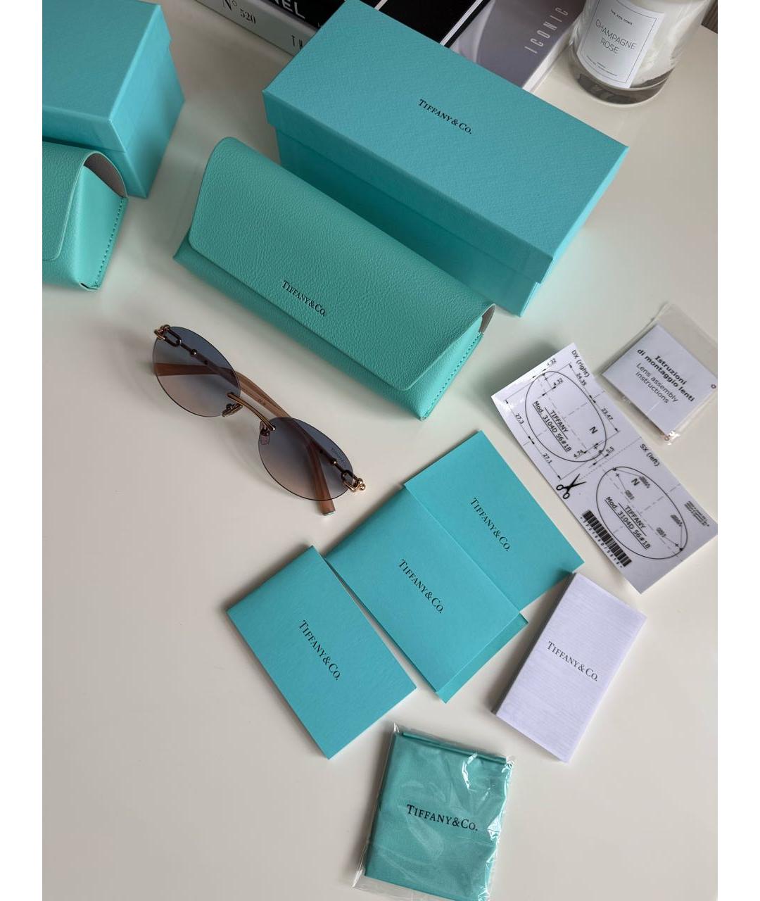 TIFFANY&CO Голубые металлические солнцезащитные очки, фото 3