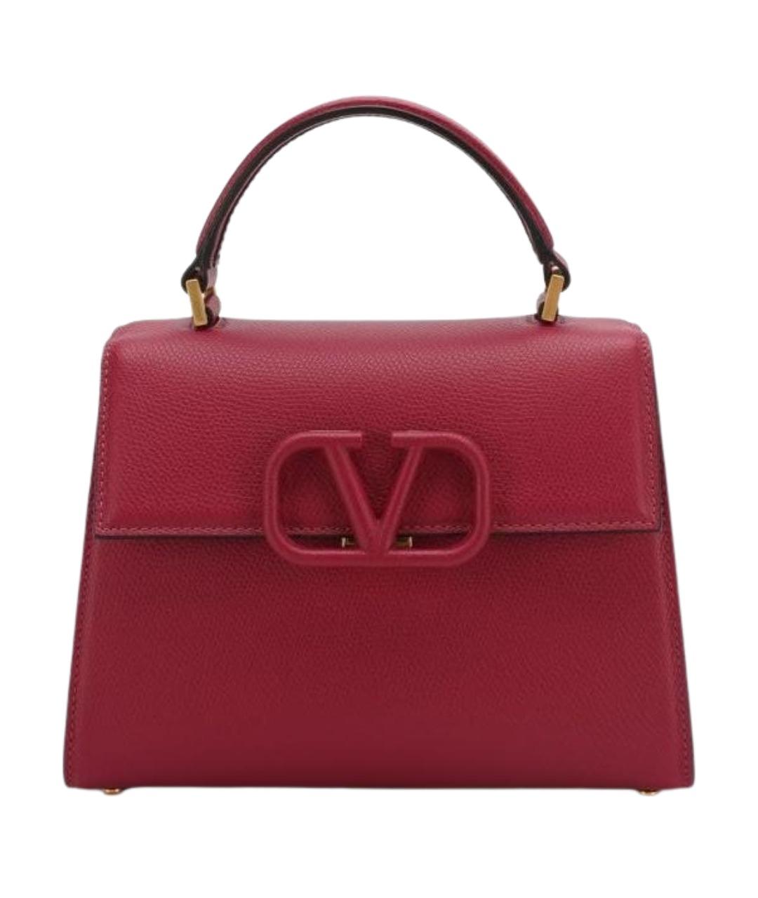 VALENTINO Красная кожаная сумка с короткими ручками, фото 1
