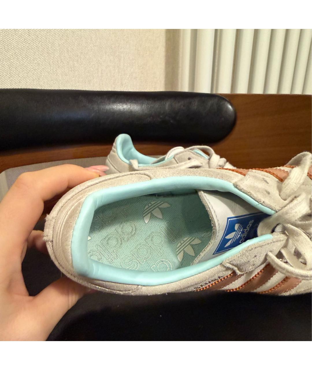 ADIDAS Бежевые замшевые кеды, фото 3