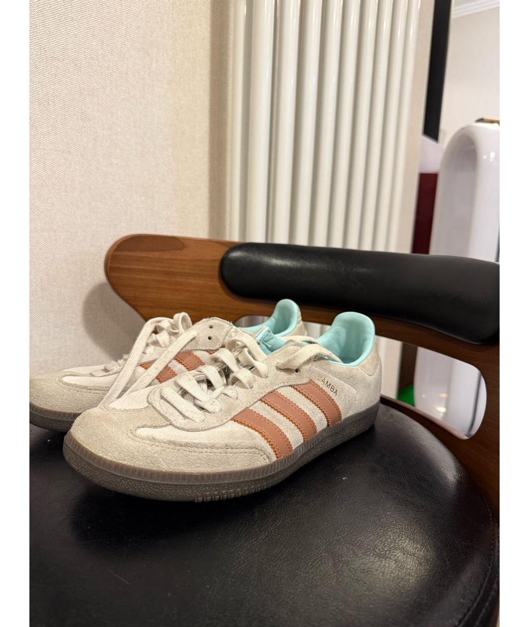 ADIDAS Бежевые замшевые кеды, фото 4