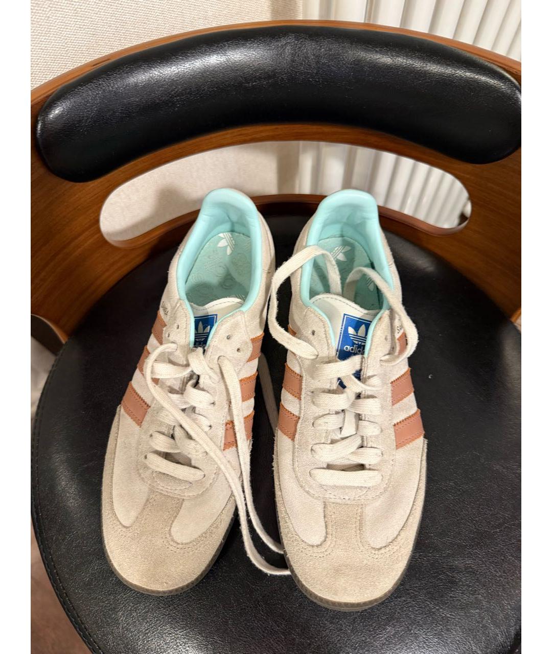 ADIDAS Бежевые замшевые кеды, фото 2