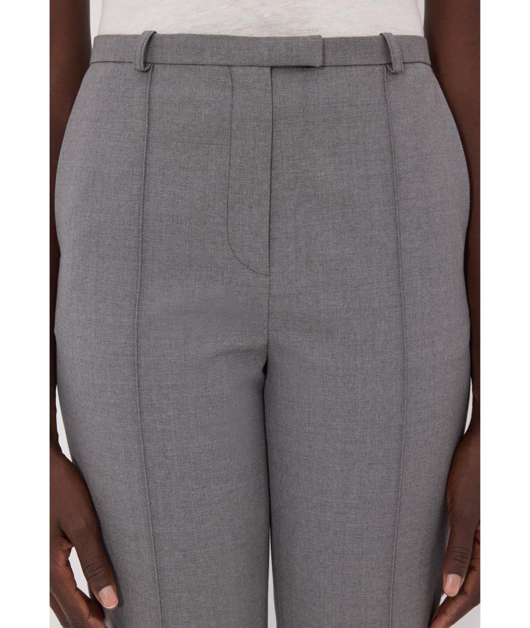 LOULOU DE SAISON Серые шерстяные брюки узкие, фото 2