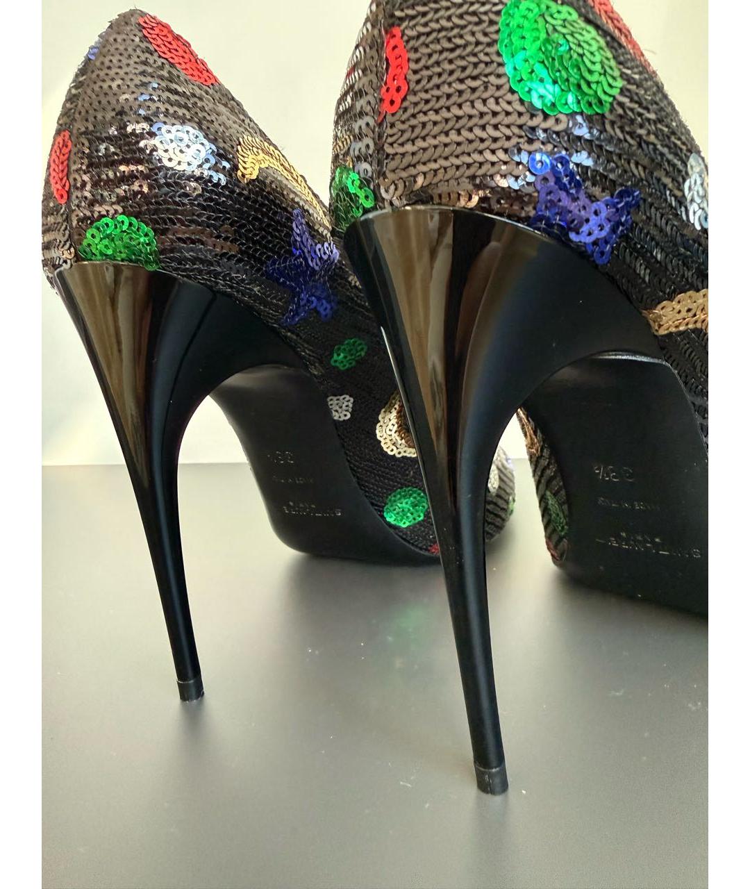 SAINT LAURENT Мульти текстильные туфли, фото 7