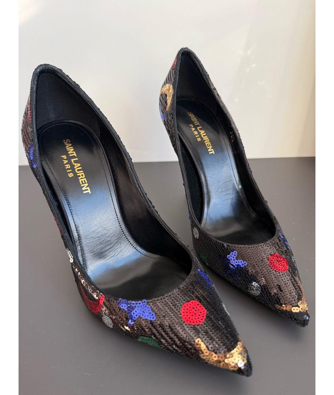 SAINT LAURENT Мульти текстильные туфли, фото 3