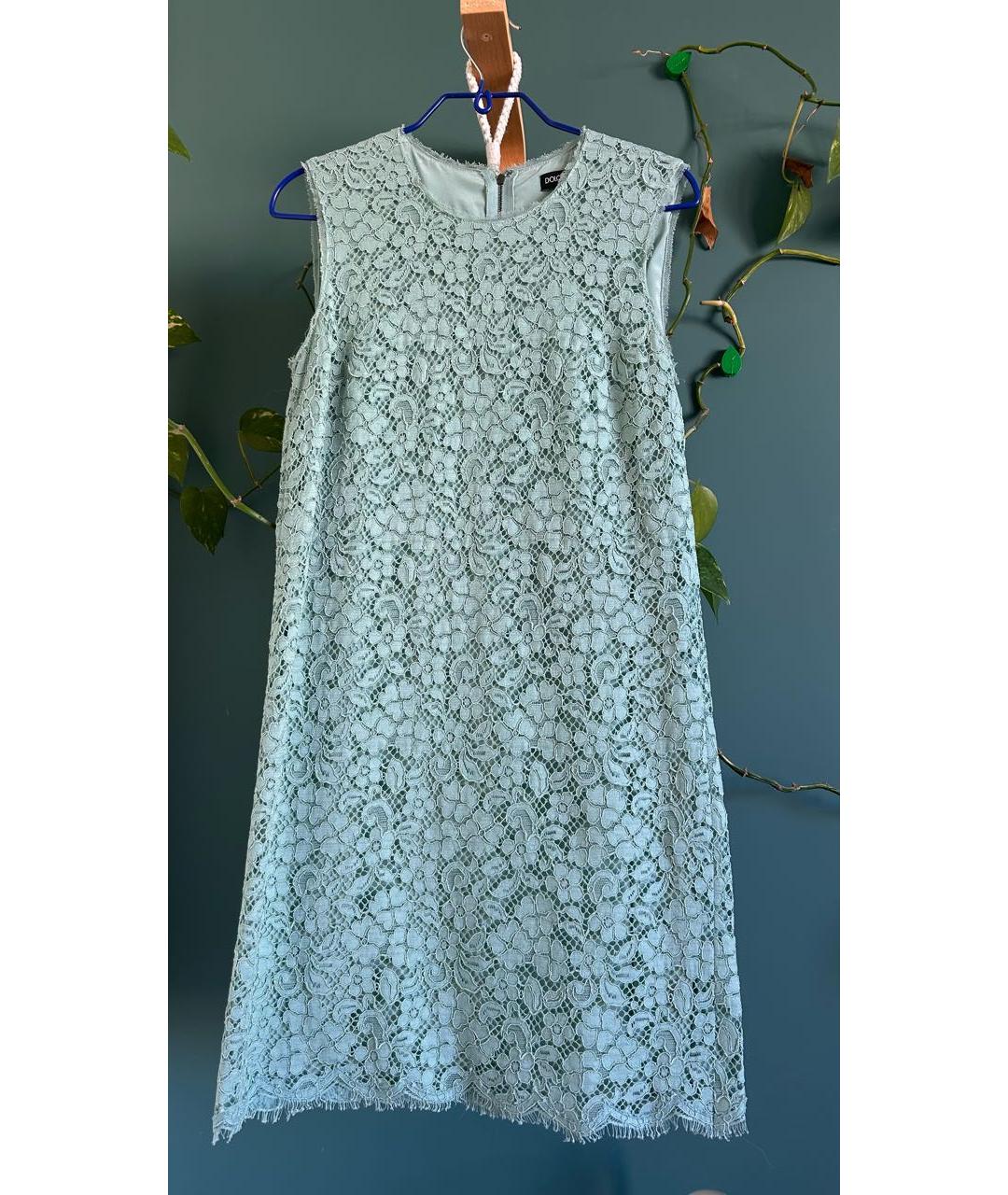 DOLCE&GABBANA Бирюзовое хлопковое коктейльное платье, фото 6