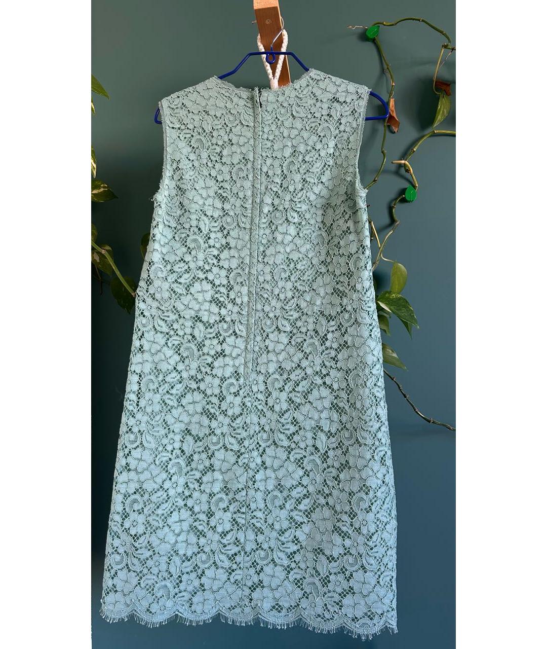 DOLCE&GABBANA Бирюзовое хлопковое коктейльное платье, фото 2