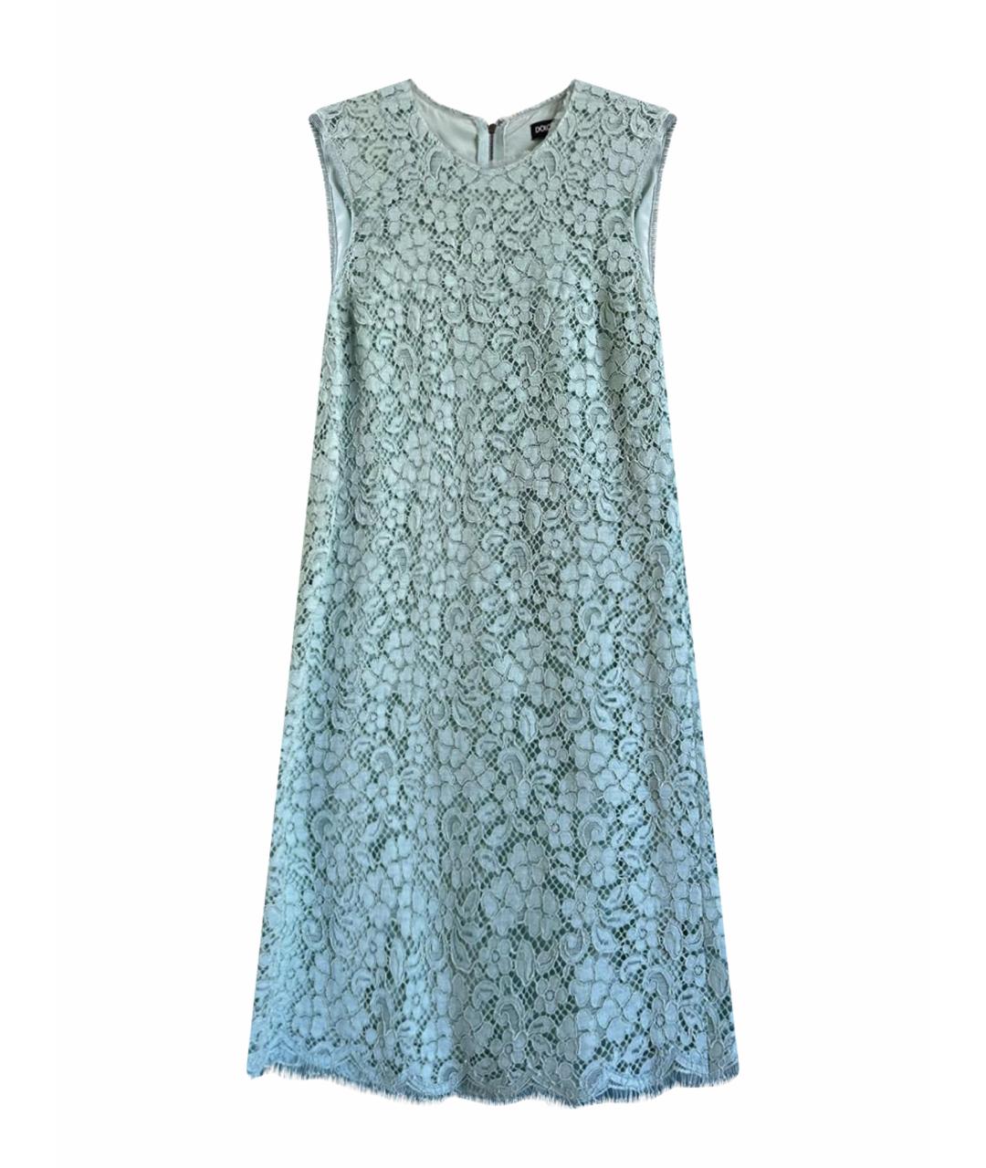 DOLCE&GABBANA Бирюзовое хлопковое коктейльное платье, фото 1