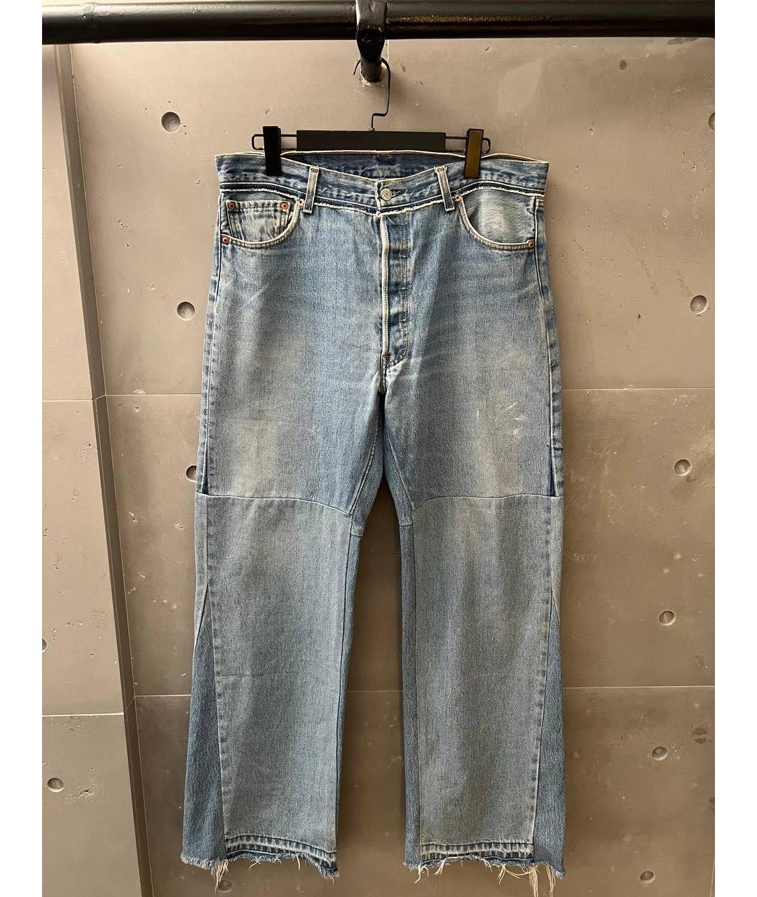 READYMADE Голубые хлопковые прямые джинсы, фото 3