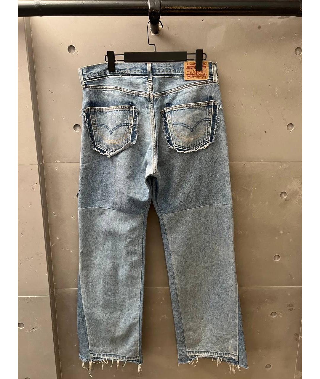 READYMADE Голубые хлопковые прямые джинсы, фото 2