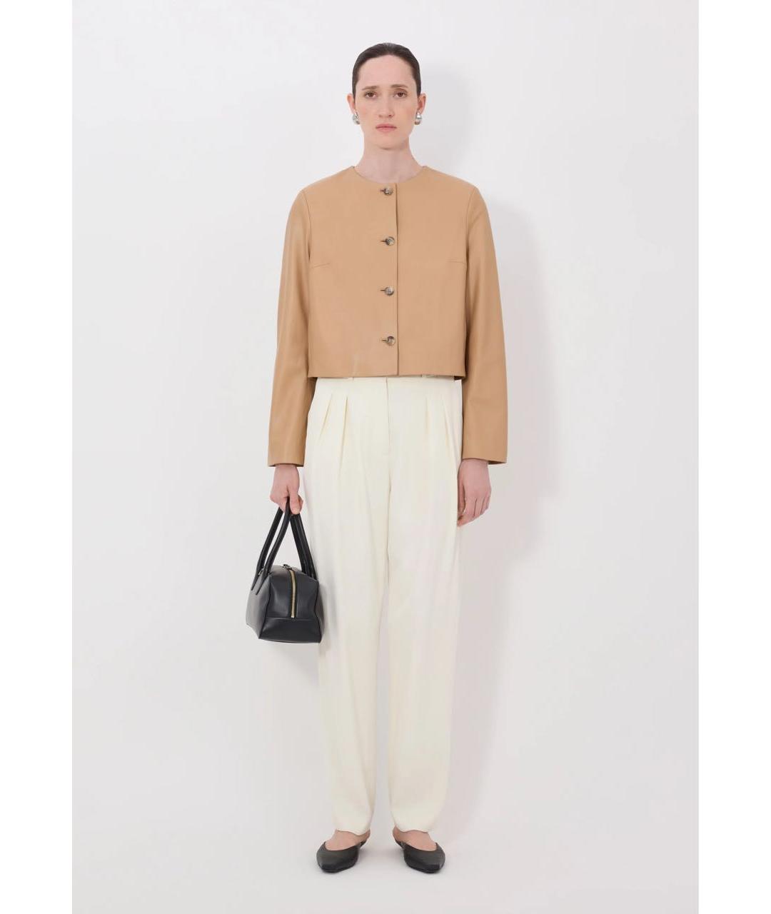 LOULOU DE SAISON Бежевая кожаная куртка, фото 4