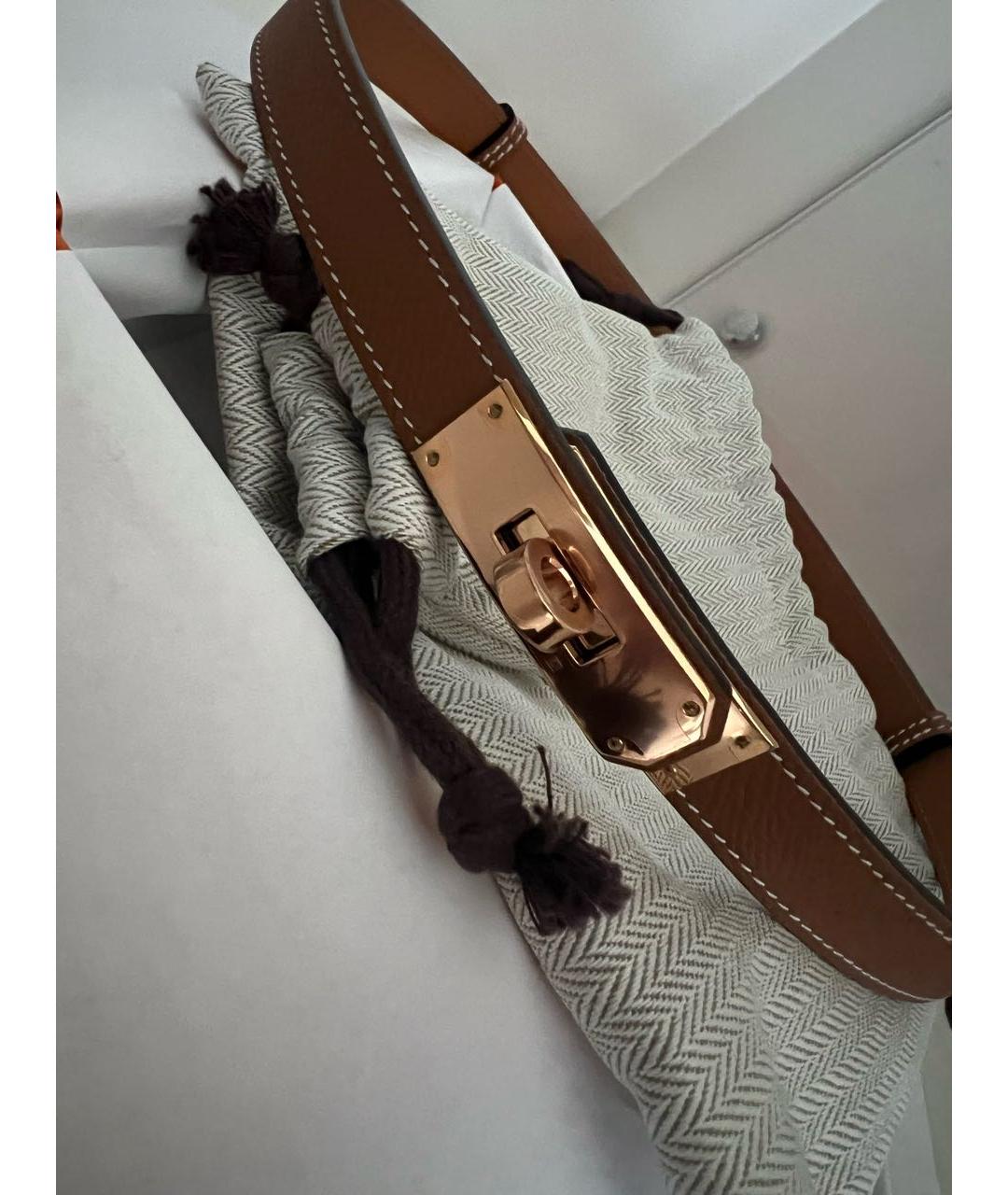 HERMES Коричневый кожаный ремень, фото 2