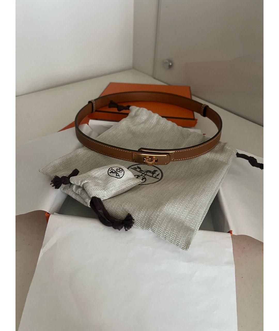 HERMES Коричневый кожаный ремень, фото 9