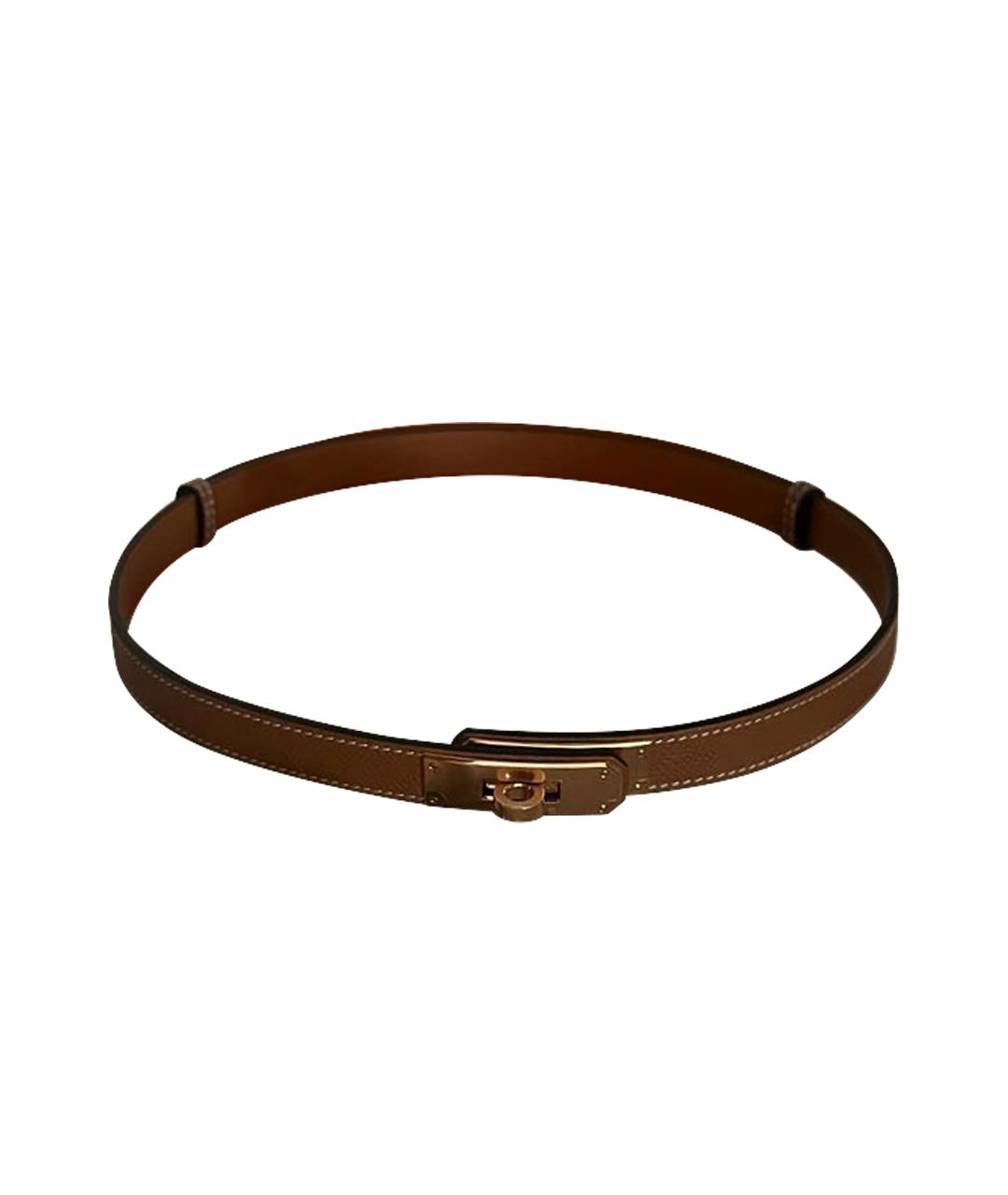 HERMES Коричневый кожаный ремень, фото 1