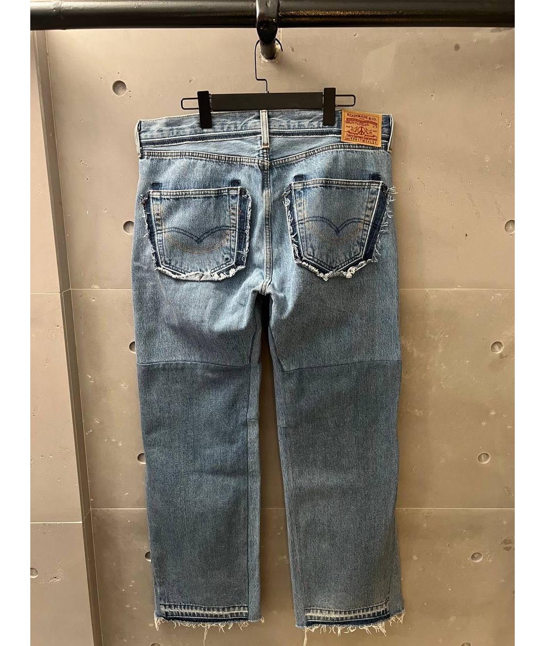 READYMADE Голубые хлопковые прямые джинсы, фото 2
