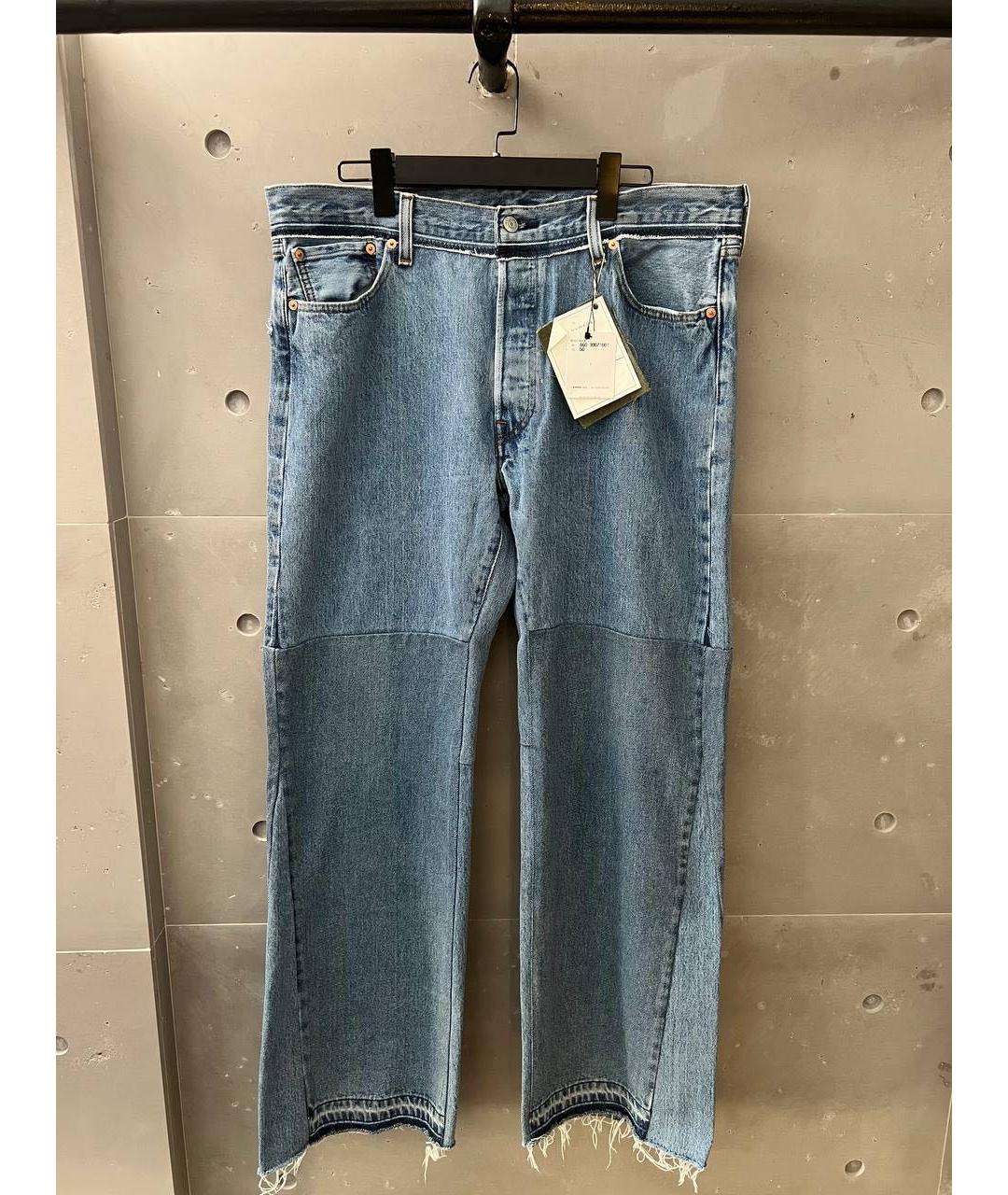 READYMADE Голубые хлопковые прямые джинсы, фото 3