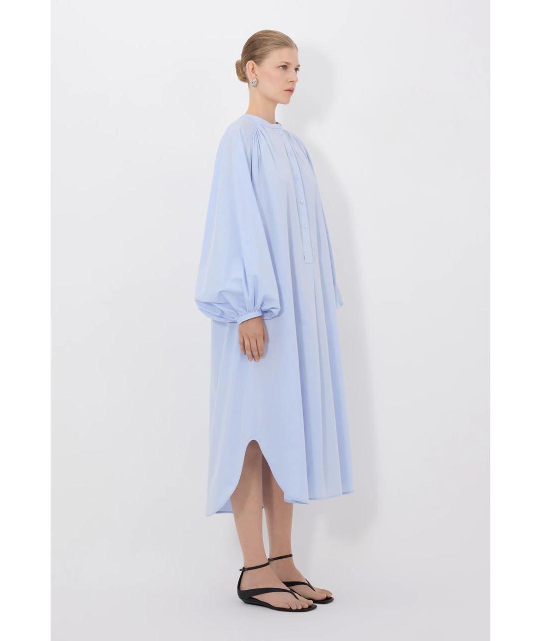 LOULOU DE SAISON Голубое хлопковое повседневное платье, фото 2