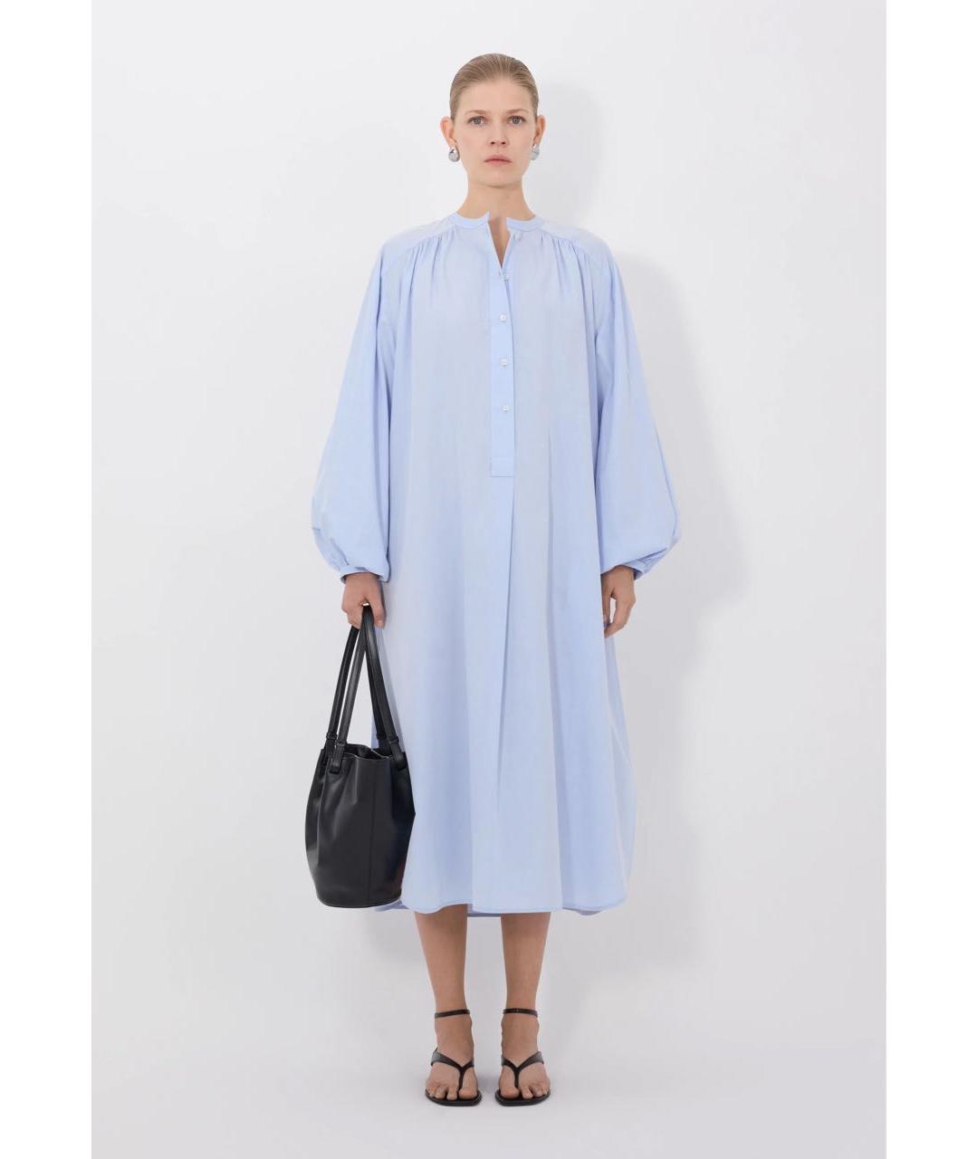 LOULOU DE SAISON Голубое хлопковое повседневное платье, фото 5