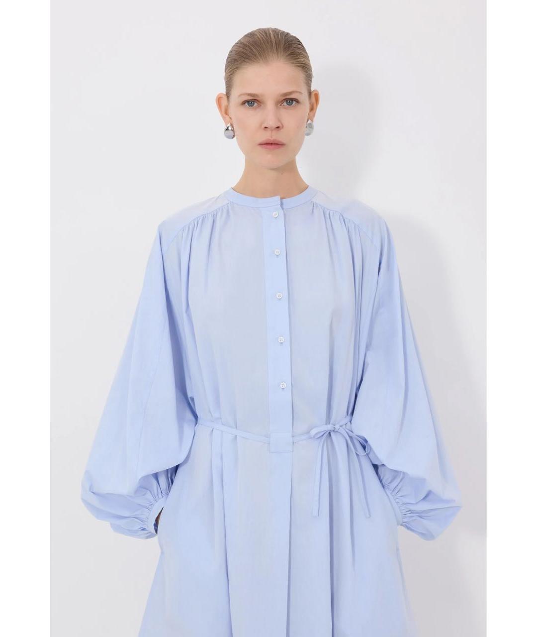 LOULOU DE SAISON Голубое хлопковое повседневное платье, фото 3